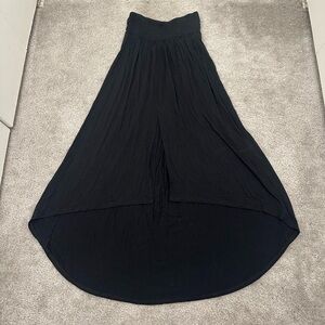 Free People Beach Front Slit High Low Elastic Waist Skirt in Black Size Small